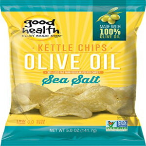 Good Health Kettle Style Potato Chips, Olive Oil Sea Salt, 5 oz. Bag, 12 Pack – Gluten Free, Crunchy Chips Cooked in 100 Olive Oil, Great for Lunches or Snacking on the Go