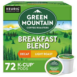 グリーンマウンテンコーヒーロースターズ ブレックファストブレンド デカフェ、シングルサーブキューリグ Kカップポッド、ライトローストコーヒー、72個 Green Mountain Coffee Roasters Breakfast Blend Decaf, Single-Serve Keurig K-Cup Pods, Light Ro