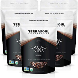 Terrasoul Superfoods 生オーガニック カカオニブ 5 ポンド (5 パック) - 生 ケト ビーガン Terrasoul Superfoods Raw Organic Cacao Nibs, 5 Lbs (5 Pack) - Raw Keto Vegan