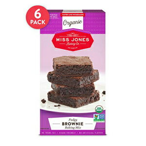 Miss Jones Baking Organic Fudge Brownie Mix、非GMO、ビーガンフレンドリー: リッチココア (6個パッ..