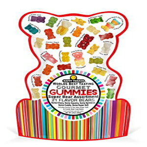 Happy Yummies Worlds Best Tasting   ǥ 21 ե졼С ѡ ٥ ȥ 14  (1 ѥå) Happy Yummies Worlds Best Tasting Gourmet Gummy Candy 21 Flavor Super Bear Assortment 14oz (1 Pack