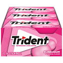 Trident Bubblegum Sugar Free Gum, 12 Packs of 14 Pieces (168 Total Pieces)