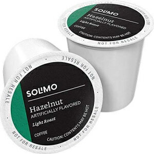 Amazon ブランド - Solimo ライトローストコーヒーポッド、キューリグ 2.0 K カップ ブルワーに対応、ヘーゼルナッツ風味、100 個 (1 個パック) Amazon Brand - Solimo Light Roast Coffee Pods, Compatible with Keurig 2.0 K-Cup Brewers, H