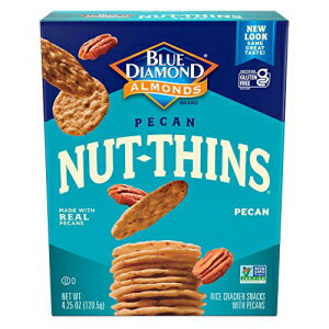 ブルー ダイヤモンド ピーカンナッツ シン クラッカー クリスプ、4.25 オンス (12 個パック) Blue Diamond Pecan Nut-Thins Cracker Crisps, 4.25 Ounce (Pack of 12)