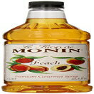 モナン フレーバーシロップ、ピーチ、33.8 オンス ペットボトル (4 個パック) Monin Flavored Syrup, Peach, 33.8-Ounce Plastic Bottl..