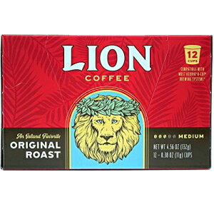 ライオンコーヒー ライオンコーヒー オリジナルロースト シングルサーブコーヒーポッド 12個入りボックス Lion Coffee Original Roast, Single-Serve Coffee Pods - 12 Count Box
