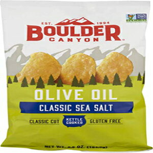 ボルダーキャニオンケトル調理ポテトチップス、オリーブオイル、海塩、6.5オンス Boulder Canyon Kettle Cooked Potato Chips, Olive O..