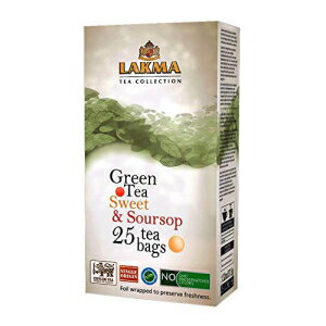 Lakma フルーティー ティー コレクション スイート & サワーソップ グリーン ティー - ティーインフューザー付き 25 ティーバッグ (GMO フリー、グルテン フリー、乳製品フリー、砂糖フリー、100% 天然) Lakma Fruity Tea Collection Sweet & So