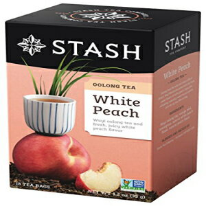 Stash Tea 白桃武夷烏龍茶 - カフェイン入り、非遺伝子組み換えプロジェクト認証済み、人工成分を含まないプレミアムティー、18 カウント (6 個パック) - 合計 108 袋 Stash Tea White Peach Wuyi Oolong Tea - Caffeinated, Non-GMO Project Veri