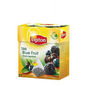 6個パック リプトン紅茶 - ブルーフルーツ - プレミアムピラミッドティーバッグ (20個箱) Pack of 6 Lipton Black Tea - Blue Fruit - Premium Pyramid Tea Bags (20 Count Box)