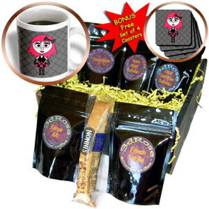 3dRose かわいいゴスパンクロックガールコーヒーギフトバスケット、マルチ 3dRose Cute Goth Punk Rock Girl Coffee Gift Basket, Multi