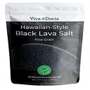 Viva Doria ハワイアンブラック溶岩海塩、細粒、溶岩塩、2 ポンド (907 g) Viva Doria Hawaiian Black Lava Sea Salt, Fine Grain, Lava Salt, 2 lb (907 g)