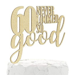 ナナスコ60歳の誕生日ケーキトッパー-60はこれほど良く見えませんでした-両面ゴールドグリッター-プレミアム品質のアメリカ製 NANASUKO 60th Birthday Cake Topper - 60 never looked so good - Double Sided Gold Glitter - Premium quality Made in