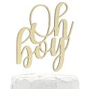 楽天GlomarketNANASUKOベビーシャワーケーキトッパー-ああ男の子-両面ゴールドグリッター-プレミアム品質のアメリカ製 NANASUKO Baby Shower Cake Topper - Oh boy - Double Sided Gold Glitter - Premium Quality Made in USA