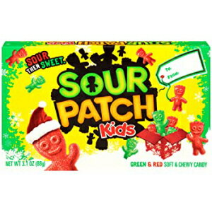 T[pb` LbY O[&bh NX}Xzf[ O~LfB - Mtg{bNXA3.1IX Sour Patch Kids Green & Red Christmas Holiday Gummy Candy - Gift Box, 3.1 Ounce
