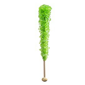 XeBbNtO[ bN LfB - 12 pbN - O[Abv - ʕ Green Rock Candy on a Stick - Pack of 12 - Green Apple Flavored - Individually Wrapped