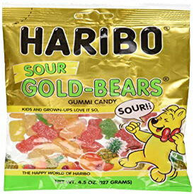 4.5 オンス (1 個パック)、ハリボー サワー ゴールド ベア グミ バッグ、4.5 オンス 4.5 Ounce (Pack of 1), Haribo Sour Gold Bears Gummies Bag, 4.5 oz