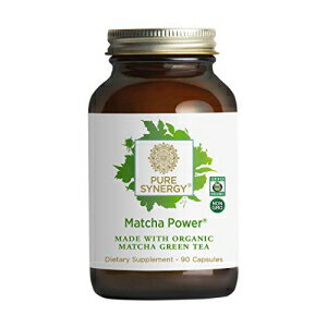 ピュアシナジーUSDAオーガニック抹茶パワー（90カプセル）日本式緑茶便利なカプセル Pure Synergy Matcha Power 90 Capsules Made with Organic Ingredients Non-GMO Vegan Ceremonial-Grade Japanese