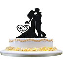 MrMrsANEGfBOP[Lgbp[p[eB[fR[VP[LX^hiVGbgԉłƉԖj Kaishihui Mr & Mrs Acrylic Wedding Cake Topper Party Decoration Cake Stand (Silhouette Bride and Groom)