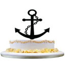楽天Glomarket航海スタイル ケーキトッパー アンカーシルエット付き 誕生日パーティーデコレーション Nautical Style Cake Topper with Anchor Silhouette Birthday Party Decoration