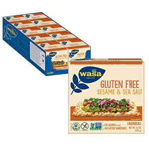 Wasa グルテンフリー セサミ & シーソルト クリスプブレッド、6.1 オンス (10 個パック) Wasa Gluten Free Sesame & Sea Salt Crispbread, 6.1 oz (Pack of 10)