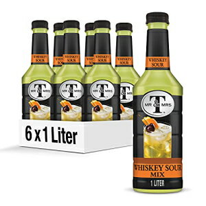 Mr & Mrs T ウイスキーサワーミックス 1Lボトル (6本パック) Mr. & Mrs. T Mr & Mrs T Whiskey Sour Mix, 1 L bottles (Pack of 6)