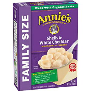 アニーズ ファミリーサイズ シェル＆ホワイトチェダーマカロニ＆チーズ、10.5オンス Annie's Homegrown Annie's Family Size Shells & White Cheddar Macaroni & Cheese, 10.5 oz
