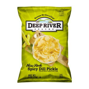 Deep River Snacks ケトルチップス、ニューヨークスパイシーディルピクルス、2オンス 24 個 (1 個パック) Deep River Snacks Kettle Chips, New York Spicy Dill Pickle, 2-Ounce 24 Count (Pack of 1)