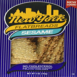 ニューヨーク オールナチュラル フラットブレッド、セサミ、5オンス (12個パック) New York All Natural Flatbreads, Sesame, 5 Ounce (Pack of 12)