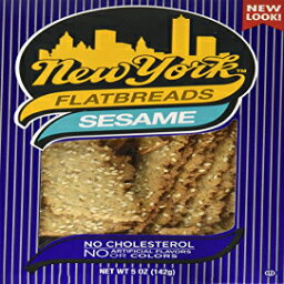 ニューヨークオールナチュラルフラットブレッド、ゴマ、5オンス（12パック） New York Flatbreads New York All Natural Flatbreads, Sesame, 5 Ounce (Pack of 12)