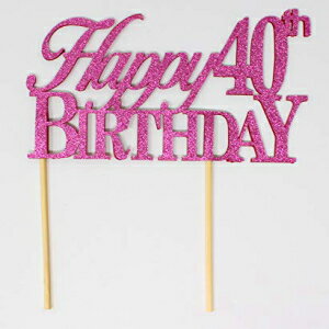 All About 詳細 ピンク Happy-40th-birthday ケーキトッパー、6 x 8 All About Details Pink Happy-40th-birthday Cake Topper, 6 x 8