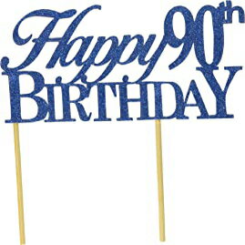 ブルー、All About 詳細 ブルー Happy-90th-birthday ケーキトッパー、6 x 8 Blue, All About Details Blue Happy-90th-birthday Cake Topper, 6 x 8