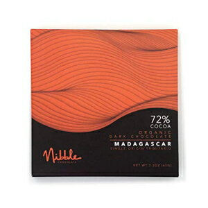 ニブルチョコレート マダガスカル 72% | 3パック | オーガニック認定 | ビーガン | 2 つの材料 | グルテン＆大豆フリー | Nibble Chocolate Madagascar 72% | 3 Pack | Certified Organic | Vegan | 2 Ingredients | Gluten &