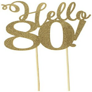 All About 詳細 ゴールド Hello 80! ケーキトッパー All About Details Gold Hello 80! Cake Topper