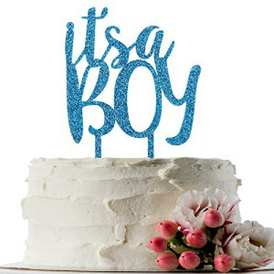 楽天GlomarketIt's A Boy ケーキトッパー - ブルーグリッター ベビーシャワー、性別お披露目、男の子の 1 歳の誕生日パーティーデコレーション用品 It's A Boy Cake Topper - Blue Glitter Baby Shower,Gender Reveal,Baby Boy 1st Birthday Party Decoration