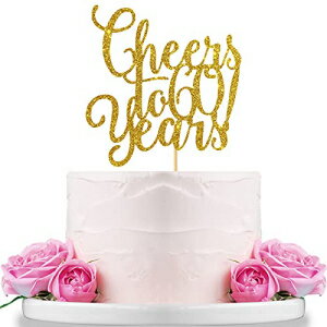 ɥå 60 Фδեȥåѡ – Happy 60th Birthday60&Fabulous뺧ǰ࿦ѡƥǥ졼 Gold Glitter Cheers to 60 Years Cake Topper - Happy 60th Birth...