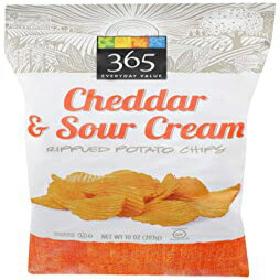 365 by Whole Foods Market、ポテトチップス、チェダー＆サワークリーム - リップル、10オンス 365 by Whole Foods Market, Potato Chips, Cheddar & Sour Cream - Rippled, 10 Ounce