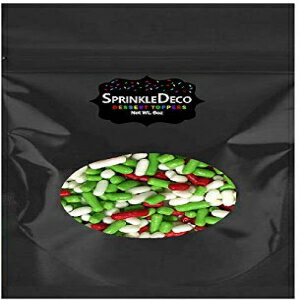 Sprinkle Deco Garden Fresh Red Green White Cake Pop Cookie Cupcake Cakes Semi-Sweet Edible Confetti Decorations Sprinkles Desert Jimmies Toppers 6oz Bag