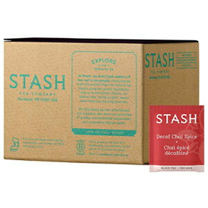 スタッシュ ティー デカフェ チャイ スパイス ブラック ティー、ティーバッグ 100 個入りボックス (パッケージは異なる場合があります) Stash Tea Decaf Chai Spice Black Tea, Box of 100 Tea Bags (Pack May Vary)