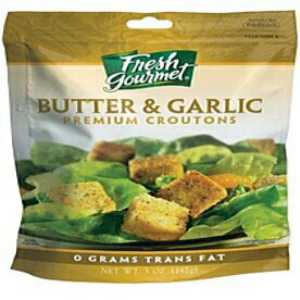 フレッシュグルメプレミアムクルトン、5オンスパック（3個）（バター＆ガーリック） Fresh gourmet Premium Croutons, 5-Ounce Pack of THREE (3) (Butter & Garlic)