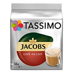 タッシモ ジェイコブス カフェオレ コーヒーカプセル ミルクコーヒー ローストグラウンドコーヒー 16 T ディスク / サービング Tassimo Jacobs Café au Lait, Coffee Capsules, Milk Coffee, Roasted Ground Coffee, 16 T-Discs / Servings