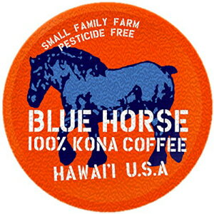 産地直送: 100% コナ コーヒー | アラビカ種ミディアムロースト | K-Cup 2.0 ポッドブリューワーと互換性あり | シングルサーブポッド 10 個 | ブルーホース ハワイ産100%コナコーヒー Farm-fresh: 100% Kona Coffee | Arabica Medium Roa