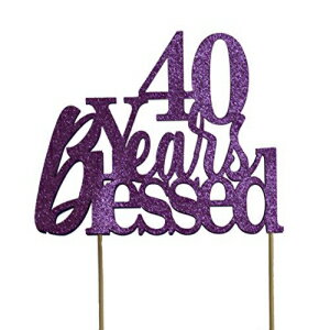All About 詳細 パープル 40 年祝福ケーキトッパー、6 x 8 All About Details Purple 40-Years-Blessed Cake Topper, 6 x 8