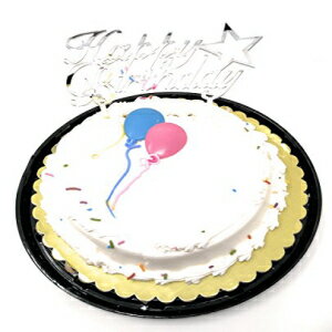 Happy Birthday ケーキトッパー アクリル製 1歳の誕生日パーティーデコレーション ケーキデコレーション用お気に入りトッパー TOP007 (シルバー) THY COLLECTIBLES Happy Birthday Cake Topper Acrylic First Birthday Party Decoration, Favorite To