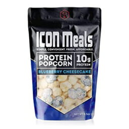 Blueberry Cheesecake, ICON Meals Protein Popcorn, High Protein Popcorn, 10g Protein, High Protein Snack, 1 Bag (8.5 oz) (Blueberry Cheesecake)