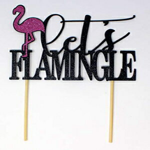 楽天GlomarketAll About 詳細 フラミンゴのテーマ Let's Flamingle ケーキトッパー、1 個、ブライダルシャワー、婚約パーティー、結婚式、写真小道具 （ブラック & ピンク） All About Details Flamingo Theme Let’s Flamingle Cake Topper, 1PC, Bridal Showe