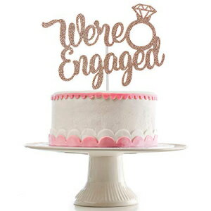 ローズゴールドのキラキラ婚約パーティーの装飾、婚約のお祝いの装飾のためのケーキトッパーに従事しています LeeSky Rose Gold Glittery We're Engaged Cake Topper for Engagement Party Decorations,Engagement Celebration Decorationsのサムネイル