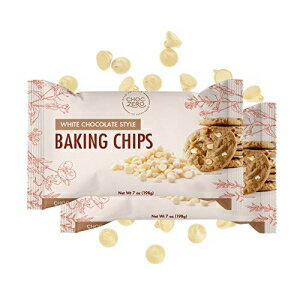 ChocZero White Chocolate Chips - No Sugar Added, Low Carb, Keto Friendly, Gluten Free - for Baking Keto Diet Cookies and Dessert (2 Bags, 14 Ounces Total)