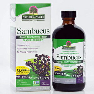 Natures Answer 襦˥ȥ ֥å  ٥꡼ 8  - 1  3 ġ Natures Answer Sambucus Black Elder Berry Extract, 8 Ounce - 3 per case.