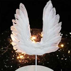 楽天GlomarketSinrier エンジェルウィング ケーキトッパー デコレーション LEDライト付き 記念日、誕生日パーティー、結婚式用 Sinrier Angel Wing Cake Topper Decoration With LED Light For Anniversary, Birthday Party & Wedding